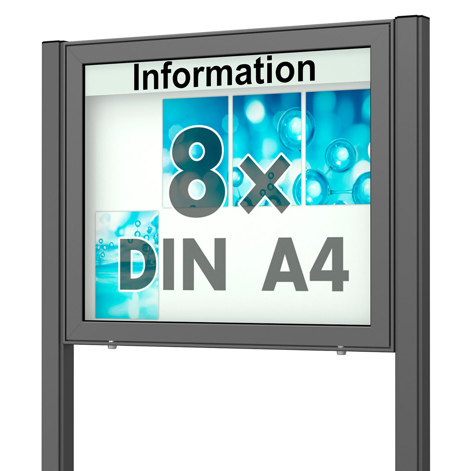 PLANUS 65 E Schaukasten - 8 x DIN A4 - freistehend